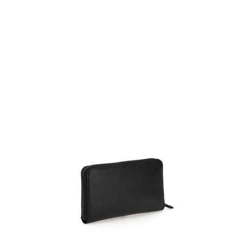 Gabs Gmoney14 Ruga Black Women's Horizontal Leather Wallet - Made In Italy, With Zip Coin Compartment