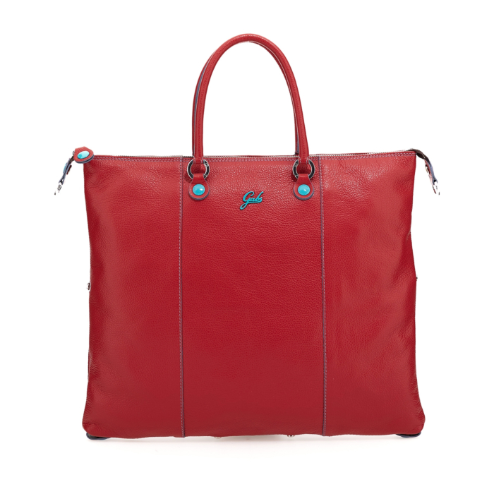 Borsa Donna GABS G3 PLUS HOLIDAY TG M - Shopper Tote Zaino Trasformabile In Pelle Rossa - Foto 12